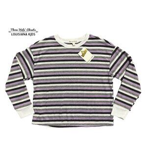 NEW Crown Of Hearts XS (5-6Y) Striped Ribbed Top